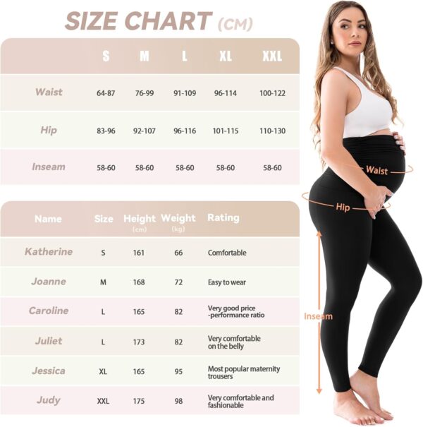 Walifrey Women’s Maternity Leggings with Pockets Over The Belly,Pregnancy…