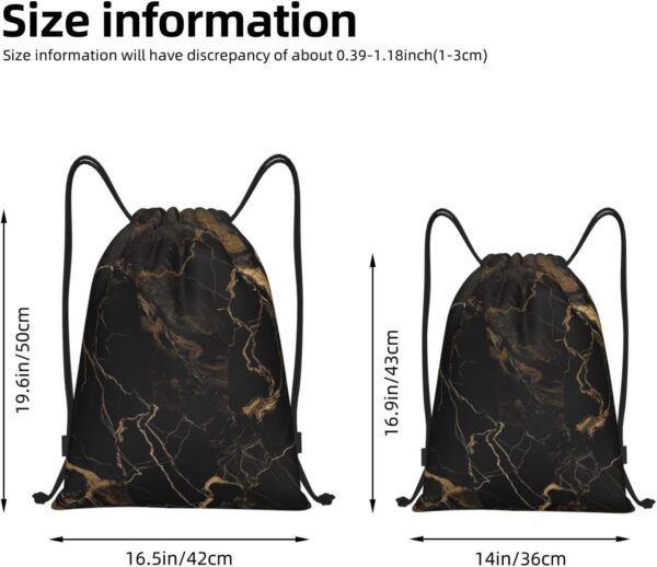 Drawstring Backpack For Women Men Waterproof Drawstring Bag Gold Black…