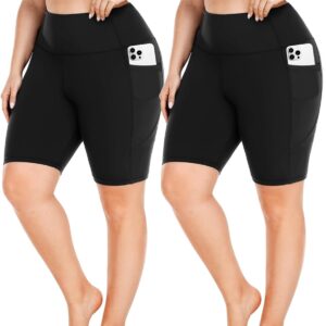 FULLSOFT Plus Size Biker Shorts for Women-High Waist X-Large-4X Tummy Control with…