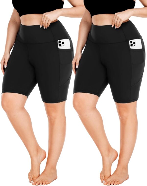 FULLSOFT Plus Size Biker Shorts for Women-High Waist X-Large-4X Tummy Control with…