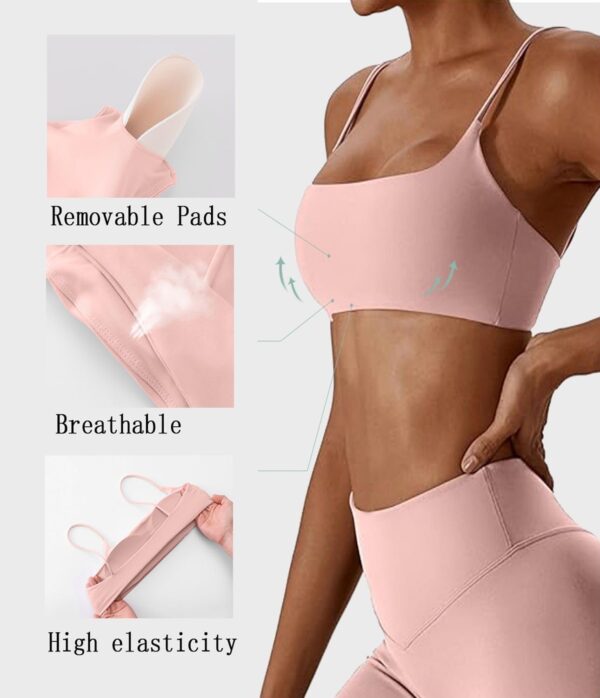 Comper Women’s Sports Bras Wirefree Racerback Workout Bras Sexy Thin Straps…