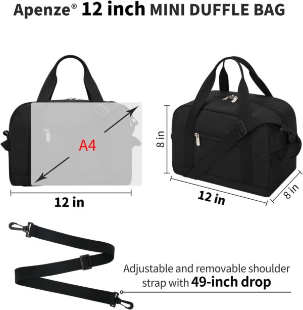 Small Gym Bag Carry On Bag – 12 in Mini Duffle Bag Lightweight for Overnight…