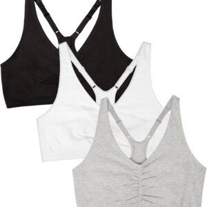 Fruit of the Loom Women’s Multi-Pack Racerback Shirred Sports Bra  Light…