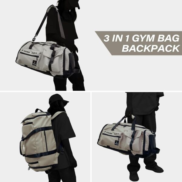 3 in 1 Gym Bag for Men and Women, 65L Large Capacity Travel Duffle Bags…