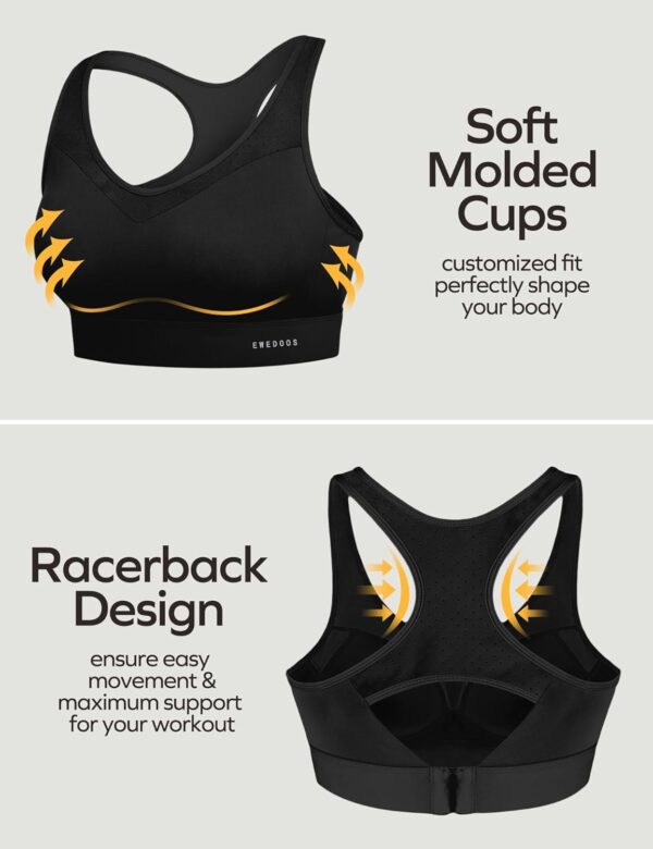 Ewedoos Sports Bras for Women High Support High Impact Sports Bras for Women…