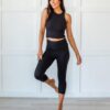 GAYHAY 3 Pack Capri Leggings for Women – Stretch Tummy Control Yoga Pants…