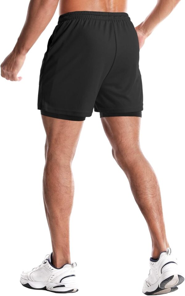 Aolesy Men’s Gym Shorts with Liner – 5 Lightweight Running Shorts Mesh Workout…