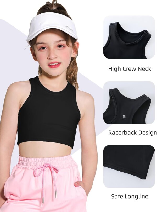 Girls Sports Bra Athletic Training Tank Tops Sleeveless Racerback Crop Tops…