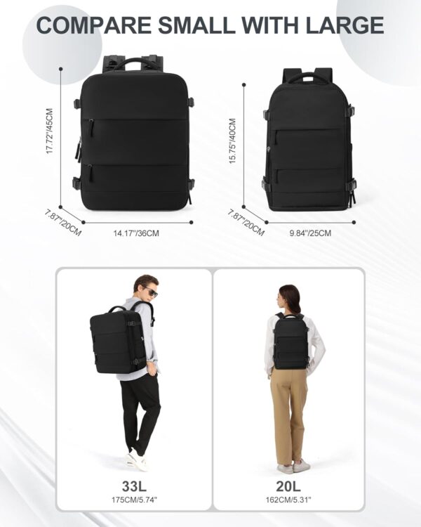 coowoz Travel Backpack Carry On for Women Man Black Gym Backpack with Laptop…