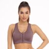 Women’s Zip Front Sports Bra Wireless Post-Surgery Bra Active Yoga Sports Bras