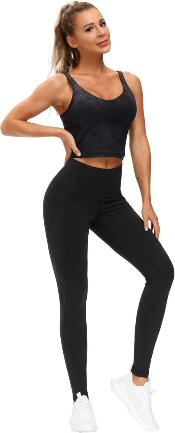 THE GYM PEOPLE Thick High Waist Yoga Pants with Pockets, Tummy Control…