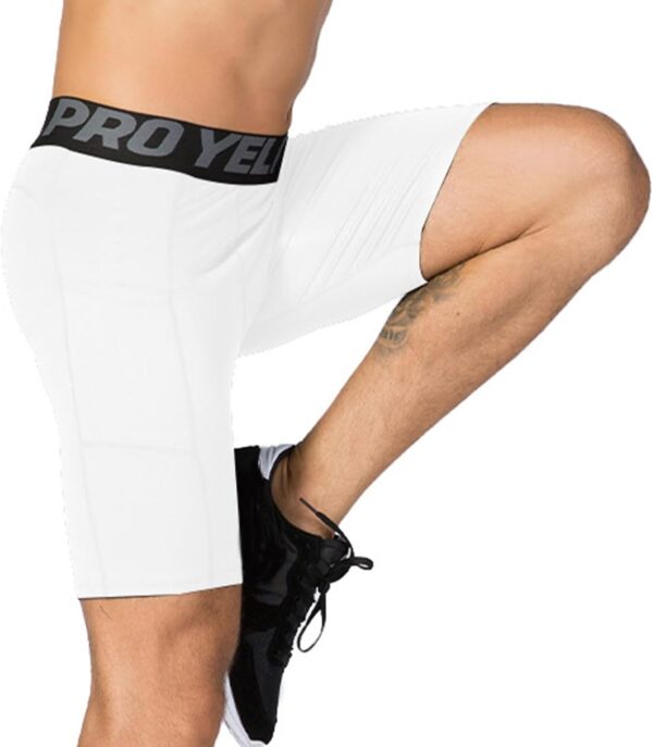 Mens Compression Shorts with Pocket 1/3 Pack- Running Athletic Workout Underwear…