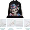 Cute Ferret 4th Of July Balloons American Flag Drawstring Backpack Gym Bag…