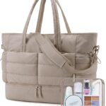 BAGSMART Large Travel Duffel Bag with Shoe Compartment, Puffer Carry-On Gym...