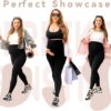 Walifrey Women’s Maternity Leggings with Pockets Over The Belly,Pregnancy…