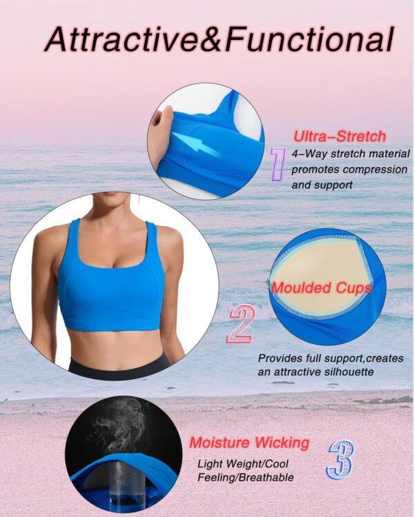 RUNNING GIRL Sports Bras for Women High Support,Racerback High Impact Grey…