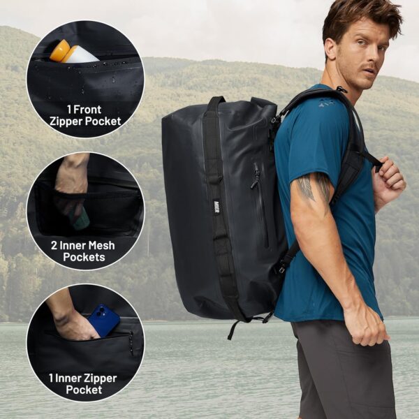 MIER Large Waterproof Duffel Bag Rolltop Dry Backpack Duffle Bags for…