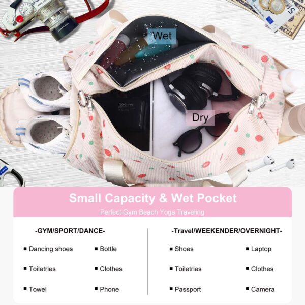 Gym Travel Duffle Bag for Girls – Gymnastics Sports Dance Bag with Shoe…