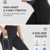 3 Packs Leggings with Pockets for Women, Soft High Waisted Tummy Control…