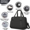Sports Gym Bag for Women, Travel Duffle Bag with Shoe Compartment & Wet…