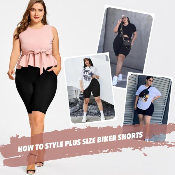 FULLSOFT Plus Size Biker Shorts for Women-High Waist X-Large-4X Tummy Control with…