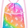 Fiodrimy Drawstring Backpack String Bag for Kids, Girls Gym Sackpack Cinch...