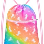 Fiodrimy Drawstring Backpack String Bag for Kids, Girls Gym Sackpack Cinch...