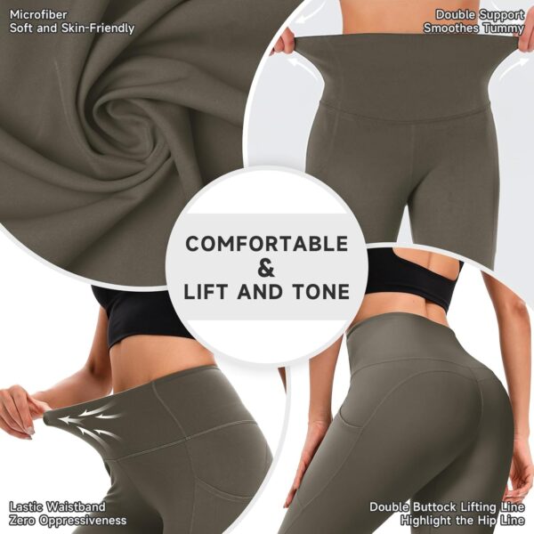 Leggings for Women, Upgraded High Waist Capri Yoga Leggings Workout Running…