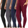4 Pack Leggings with Pockets for Women,High Waist Tummy Control Workout Yoga...
