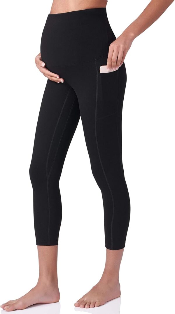 POSHDIVAH Women’s Maternity Capri Leggings Over The Belly Pregnancy Workout…
