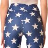 Womens High Waisted Striped Leggings 4th of July American Flag Stars Buttery…