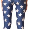 Womens High Waisted Striped Leggings 4th of July American Flag Stars Buttery…