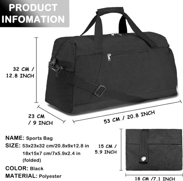 Gym Bags for Women Men with Wet & Shoe Compartment, 40L Foldable Travel…