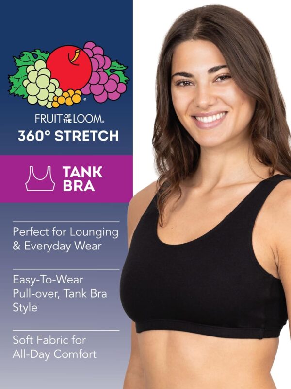 Fruit of the Loom Women’s Built Up Tank Style Sports Bra Value Pack