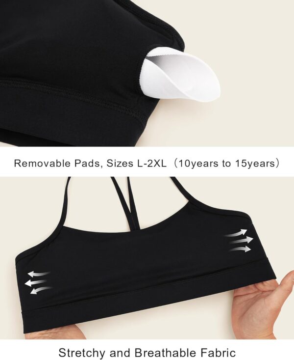 Stelle Girls Sports Bra Training Bra Spaghetti Strap Y Back Bra Yoga Crop…