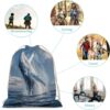 Humpback Sea Whale Ocean Animal Drawstring Backpack Gym Bag Pull String…