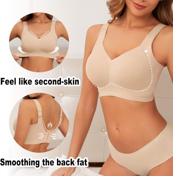 PoseFree Womens Seamless Wireless Supportive Bra Push Up Comfort Soft No…