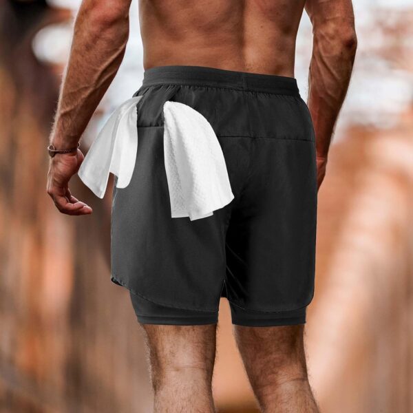 NIMOJIRO Men’s 2 in 1 Running Shorts Workout Athletic Training Gym Outdoor Sports Shorts