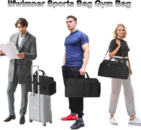 Gym Bags for Women Men with Wet & Shoe Compartment, 40L Foldable Travel…