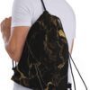 Drawstring Backpack For Women Men Waterproof Drawstring Bag Gold Black…