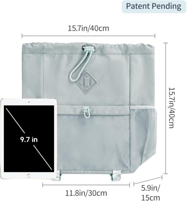 WANDF Drawstring Backpack for Women, Lightweight Gym Bag with Yoga Mat…