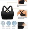 Zip Front Sports Bras for Women High Support Padded Push Up Strappy Back…