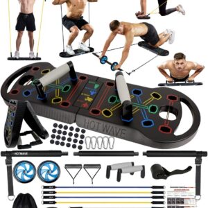 HOTWAVE Push Up Board Fitness, Portable Foldable 20 in 1 Push Up Bar at Home…