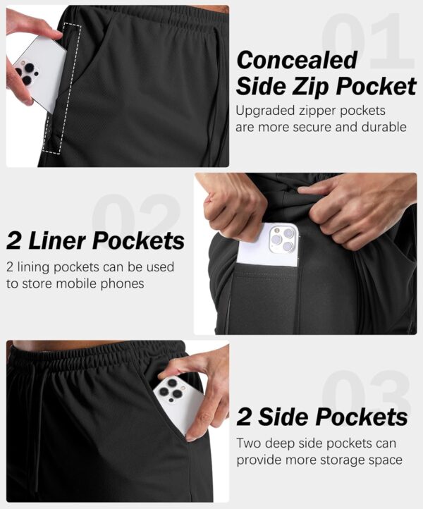 Aolesy Men’s Gym Shorts with Liner – 5 Lightweight Running Shorts Mesh Workout…
