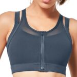 Yvette High Impact Women Sports Bra Front Closure Double Deck Mesh Running...