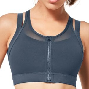 Yvette High Impact Women Sports Bra Front Closure Double Deck Mesh Running…