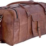 21 Inch Vintage Leather Duffel Travel Gym Sports Overnight Weekend Duffle...