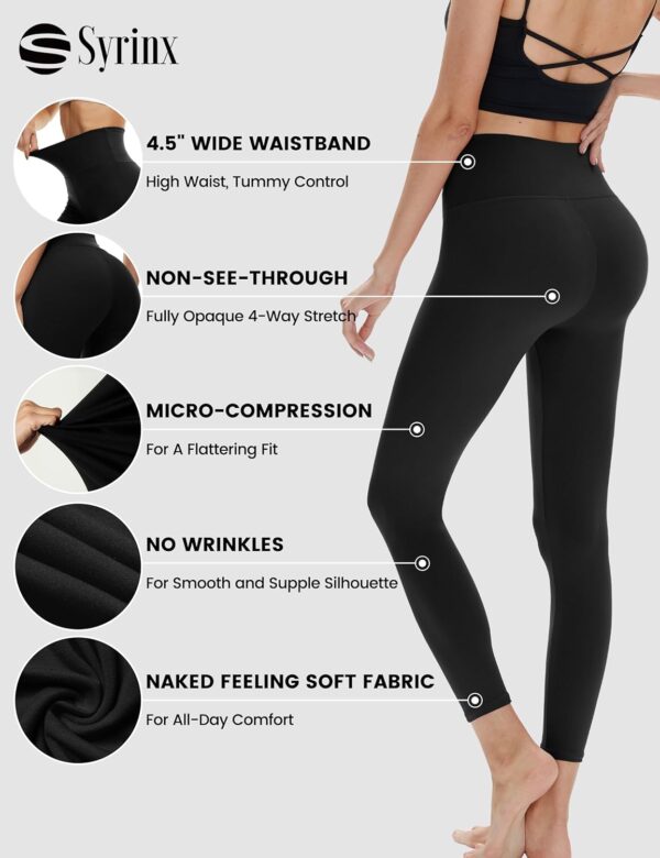 High Waisted Leggings for Women – Soft Athletic Tummy Control Yoga Pants for…