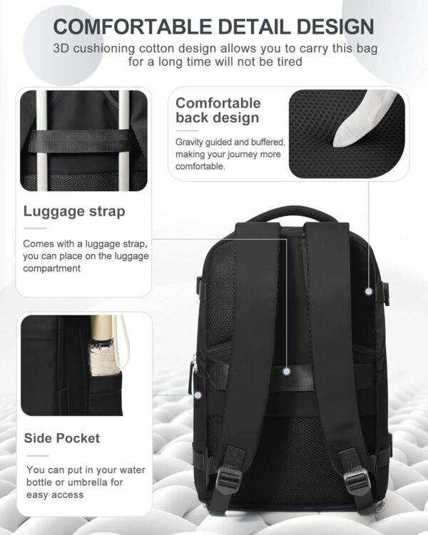 coowoz Travel Backpack Carry On for Women Man Black Gym Backpack with Laptop…