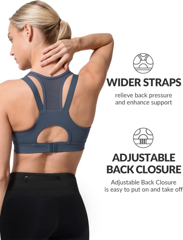 Yvette High Impact Women Sports Bra Front Closure Double Deck Mesh Running…